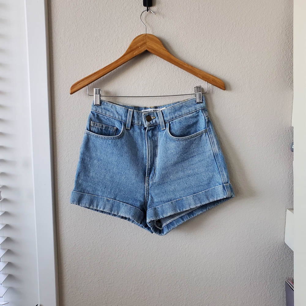 American Apparel Blue Jean Shorts High-Waisted Vintage Style